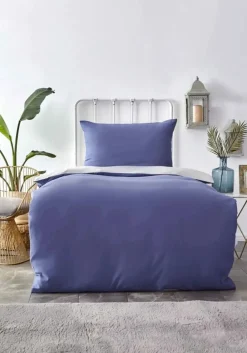 Online Home Duvet Cover Set, Single, Navy Blue Light Grey Duvet Cover Sets
