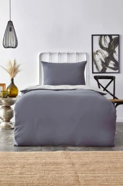 Hot Home Duvet Cover Set, Single, Light Grey Dark Grey Duvet Cover Sets