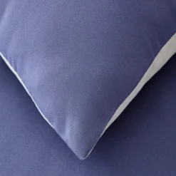 Online Home Duvet Cover Set, Double, Navy Blue Grey Duvet Cover Sets