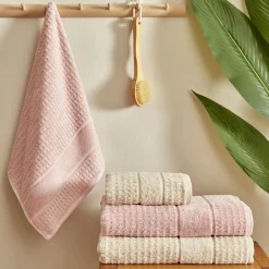 Discount Home Elna 4-Piece 100% Cotton Towel Set, -Beige Towel Sets