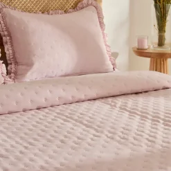 Online Home Fiona Bedspread Set, Double, Powder Pink Bedspreads