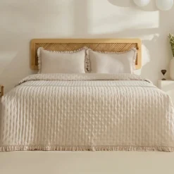 Home Fiona Bedspread Set, Double, Beige Bedspreads