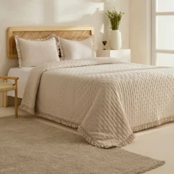 Home Fiona Bedspread Set, Double, Beige Bedspreads