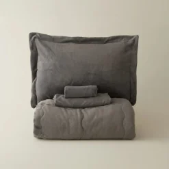 Discount Home Flufy Comfort Bedding Set, Double, Anthracite Bedding Sets