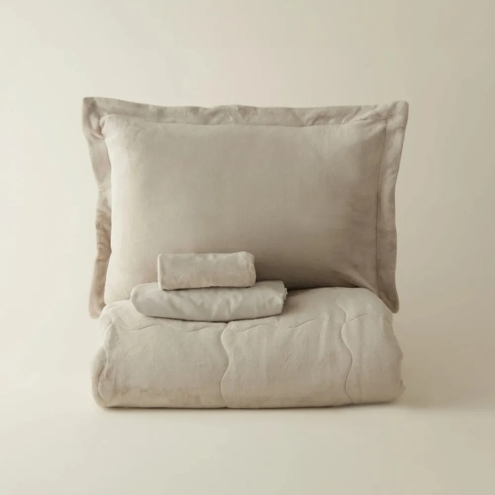 Best Home Flufy Comfort Bedding Set, Double, Beige Bedding Sets