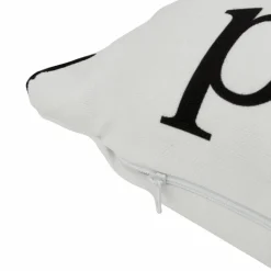 New Home Happy Place Filled Cushion, 43cmx43cm, Black-White Cushions