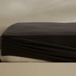Clearance Home Jersey 100% Turkish Cotton Fitted Sheet, 160x200+30cm, Anthracite Bed Sheets