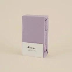 Online Home Jersey 100% Turkish Cotton Fitted Sheet, 200x200+30cm, Lilac Bed Sheets