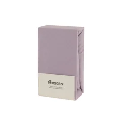 Discount Home Jersey 100% Turkish Cotton Fitted Sheet, 160x200+30cm, Lilac Bed Sheets