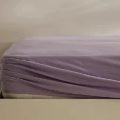 Discount Home Jersey 100% Turkish Cotton Fitted Sheet, 160x200+30cm, Lilac Bed Sheets