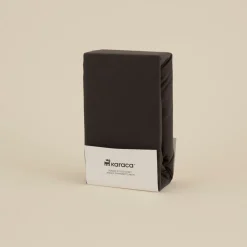 Online Home Jersey 100% Turkish Cotton Fitted Sheet, 100x200+30cm, Anthracite Bed Sheets