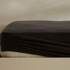 Online Home Jersey 100% Turkish Cotton Fitted Sheet, 100x200+30cm, Anthracite Bed Sheets