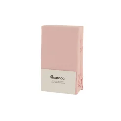 Online Home Jersey 100% Turkish Cotton Fitted Sheet, 180x200+30cm, Dusty Pink Bed Sheets