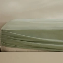 Home Jersey 100% Turkish Cotton Fitted Sheet, 200x200+30cm, Mint Bed Sheets