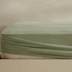 Hot Home Jersey 100% Turkish Cotton Fitted Sheet, 180x200+30cm, Mint Bed Sheets