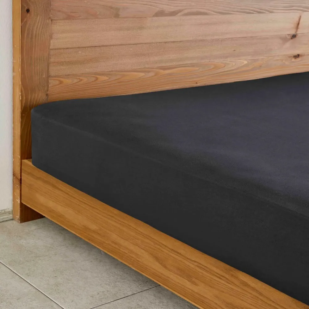 Hot Home Jersey 100% Turkish Cotton Fitted Sheet, Super King, Anthracite Bed Sheets