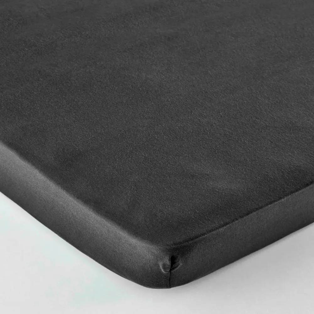 Hot Home Jersey 100% Turkish Cotton Fitted Sheet, Super King, Anthracite Bed Sheets