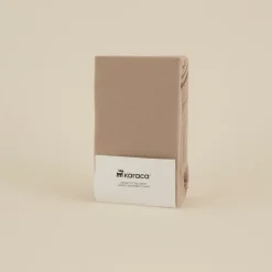 Clearance Home Jersey 100% Turkish Cotton Fitted Sheet, 100x200+30cm, Beige Bed Sheets