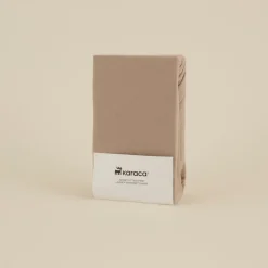 Outlet Home Jersey 100% Turkish Cotton Fitted Sheet, 140x200+30cm, Beige Bed Sheets