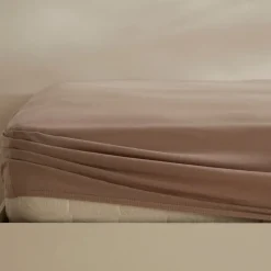 Outlet Home Jersey 100% Turkish Cotton Fitted Sheet, 140x200+30cm, Beige Bed Sheets
