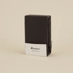 Best Home Jersey 100% Turkish Cotton Fitted Sheet, 180x200+30cm, Anthracite Bed Sheets