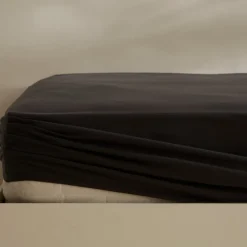 Best Home Jersey 100% Turkish Cotton Fitted Sheet, 180x200+30cm, Anthracite Bed Sheets