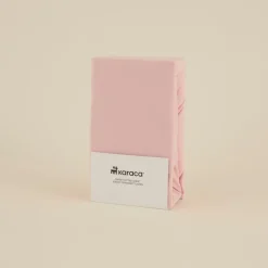 Outlet Home Jersey 100% Turkish Cotton Fitted Sheet, 200x200+30cm, Dusty Pink Bed Sheets