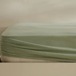 New Home Jersey 100% Turkish Cotton Fitted Sheet, 160x200+30cm, Mint Bed Sheets