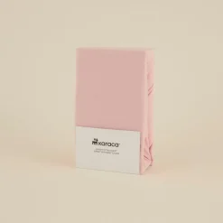 Online Home Jersey 100% Turkish Cotton Fitted Sheet, 160x200+30cm, Dusty Pink Bed Sheets