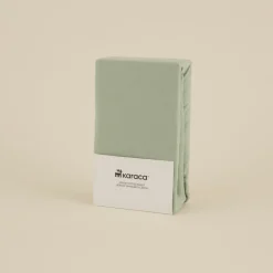Clearance Home Jersey 100% Turkish Cotton Fitted Sheet, 100x200+30cm, Mint Bed Sheets