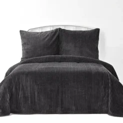 New Home Joena Soft Bedspread Set, Double, Black Bedspreads