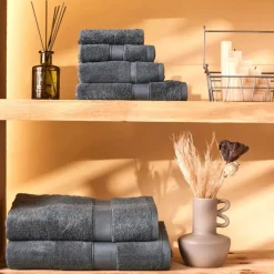 New Home Joey Egyptian Cotton Washcloth, 16cmx22cm, Anthracite Towels