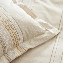 New Home Keira 100% Turkish Cotton Duvet Cover Set, Double, Beige Duvet Cover Sets