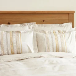 New Home Keira 100% Turkish Cotton Duvet Cover Set, Double, Beige Duvet Cover Sets