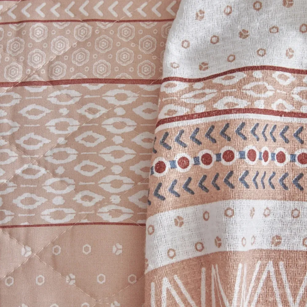 Online Home Keira Summer 100% Turkish Cotton Duvet Cover Set with Bed Sheet, Double, Salmon Duvet Cover Sets