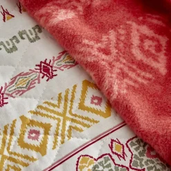 Outlet Home Keira Summer 100% Turkish Cotton Duvet Cover Set with Bed Sheet, Double, Pomegranate Flower Duvet Cover Sets