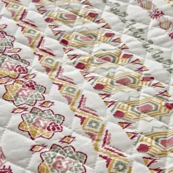 Outlet Home Keira Summer 100% Turkish Cotton Duvet Cover Set with Bed Sheet, Double, Pomegranate Flower Duvet Cover Sets