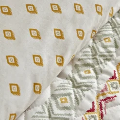 Outlet Home Keira Summer 100% Turkish Cotton Duvet Cover Set with Bed Sheet, Double, Pomegranate Flower Duvet Cover Sets