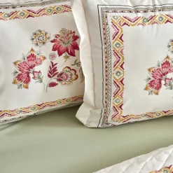 Outlet Home Keira Summer 100% Turkish Cotton Duvet Cover Set with Bed Sheet, Double, Pomegranate Flower Duvet Cover Sets