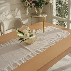 Best Home Lalisa Care-Free Runner, 45X150cm, White Tablecloths