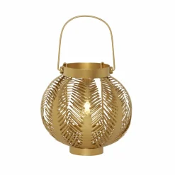 Home Leaf Lantern, 20cmx19cm, Gold Ornaments