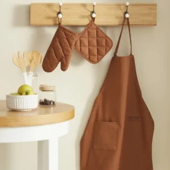 Sale Home Lisa Gabardin Kitchen Apron, 75x56cm, Terra Cotta Apron Sets