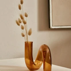 Hot Home Loop Glass Decorative Trinket, 13cm, Bronze Ornaments