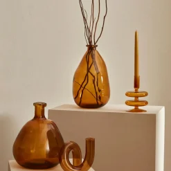 Hot Home Loop Glass Decorative Trinket, 13cm, Bronze Ornaments