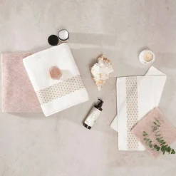 Home Lossi 100% Turkish Cotton Towel Set, Off White Beige Towel Sets