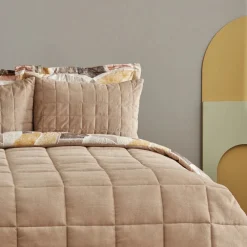 Outlet Home Lydia Bedding Set, Double, Beige Bedding Sets|Duvet Cover Sets