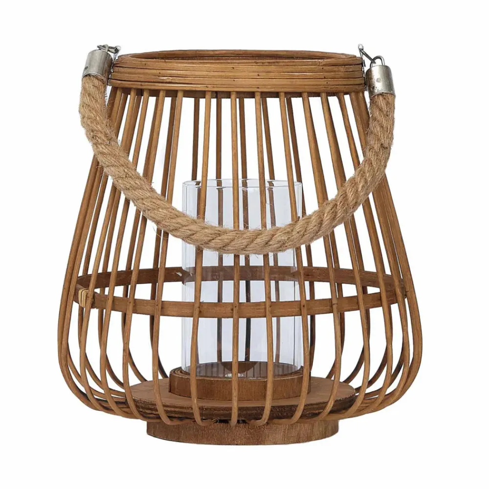 Home Melanie Bamboo Decorative Lattern, 23cm, Brown Ornaments