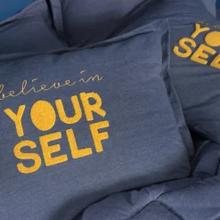 Hot Home Motto 100% Turkish Cotton Comfort Bedding Set, Double, Indigo Bedding Sets|Duvet Cover Sets