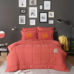 Hot Home Motto 100% Turkish Cotton Comfort Bedding Set, Double, Red Bedding Sets|Duvet Cover Sets