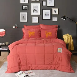 Hot Home Motto 100% Turkish Cotton Comfort Bedding Set, Double, Red Bedding Sets|Duvet Cover Sets